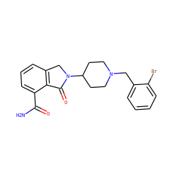NC(=O)c1cccc2c1C(=O)N(C1CCN(Cc3ccccc3Br)CC1)C2 ZINC000117352934