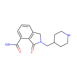 NC(=O)c1cccc2c1C(=O)N(CC1CCNCC1)C2 ZINC000045354774
