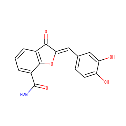 NC(=O)c1cccc2c1O/C(=C\c1ccc(O)c(O)c1)C2=O ZINC000169348805