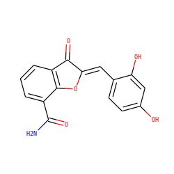 NC(=O)c1cccc2c1O/C(=C\c1ccc(O)cc1O)C2=O ZINC000098208298