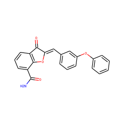 NC(=O)c1cccc2c1O/C(=C\c1cccc(Oc3ccccc3)c1)C2=O ZINC000169348798