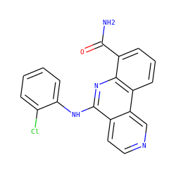 NC(=O)c1cccc2c1nc(Nc1ccccc1Cl)c1ccncc12 ZINC000073163822