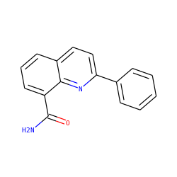 NC(=O)c1cccc2ccc(-c3ccccc3)nc12 ZINC000003939668