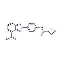 NC(=O)c1cccc2cn(-c3ccc(NC(=O)C4CNC4)cc3)nc12 ZINC000045394332