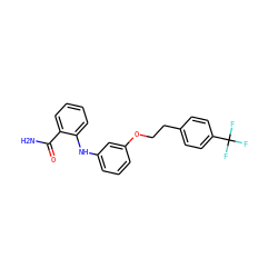 NC(=O)c1ccccc1Nc1cccc(OCCc2ccc(C(F)(F)F)cc2)c1 ZINC000095572361
