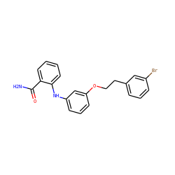 NC(=O)c1ccccc1Nc1cccc(OCCc2cccc(Br)c2)c1 ZINC000095574242