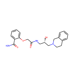 NC(=O)c1ccccc1OCC(=O)NC[C@H](O)CN1CCc2ccccc2C1 ZINC001772603583