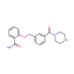 NC(=O)c1ccccc1OCc1cccc(C(=O)N2CCNCC2)c1 ZINC000040919074