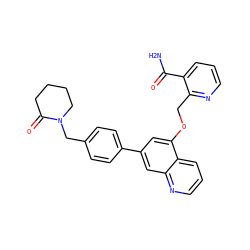 NC(=O)c1cccnc1COc1cc(-c2ccc(CN3CCCCC3=O)cc2)cc2ncccc12 ZINC000147852437
