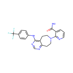 NC(=O)c1cccnc1N1CCc2ncnc(Nc3ccc(C(F)(F)F)cc3)c2CC1 ZINC000064549268