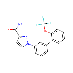 NC(=O)c1ccn(-c2cccc(-c3ccccc3OC(F)(F)F)c2)n1 ZINC000058582232