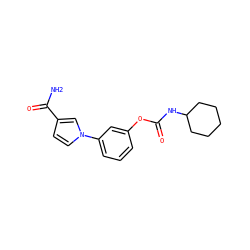 NC(=O)c1ccn(-c2cccc(OC(=O)NC3CCCCC3)c2)c1 ZINC000095556113