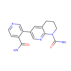 NC(=O)c1ccncc1-c1cnc2c(c1)CCCN2C(N)=O ZINC001772616878