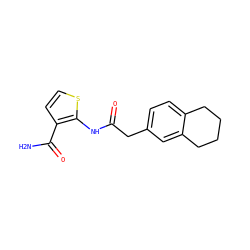 NC(=O)c1ccsc1NC(=O)Cc1ccc2c(c1)CCCC2 ZINC000071315792