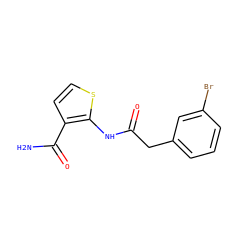 NC(=O)c1ccsc1NC(=O)Cc1cccc(Br)c1 ZINC000071318377