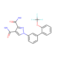 NC(=O)c1cn(-c2cccc(-c3ccccc3OC(F)(F)F)c2)nc1C(N)=O ZINC000066259638