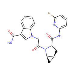 NC(=O)c1cn(CC(=O)N2[C@H](C(=O)Nc3cccc(Br)n3)C[C@H]3C[C@H]32)c2ccccc12 ZINC000144024030