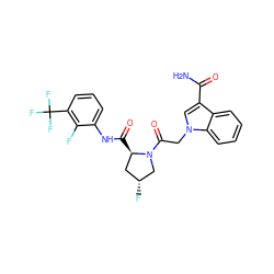 NC(=O)c1cn(CC(=O)N2C[C@H](F)C[C@H]2C(=O)Nc2cccc(C(F)(F)F)c2F)c2ccccc12 ZINC000148382645