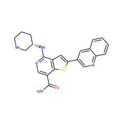 NC(=O)c1cnc(N[C@H]2CCCNC2)c2cc(-c3cnc4ccccc4c3)sc12 ZINC000064573155