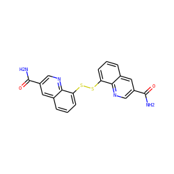 NC(=O)c1cnc2c(SSc3cccc4cc(C(N)=O)cnc34)cccc2c1 ZINC001772623683