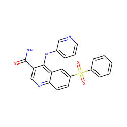 NC(=O)c1cnc2ccc(S(=O)(=O)c3ccccc3)cc2c1Nc1cccnc1 ZINC000045260690