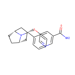 NC(=O)c1cncc(O[C@@H]2C[C@@H]3CC[C@H](C2)N3Cc2ccccc2)c1 ZINC000101363765