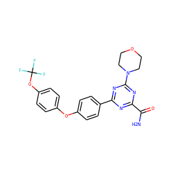 NC(=O)c1nc(-c2ccc(Oc3ccc(OC(F)(F)F)cc3)cc2)nc(N2CCOCC2)n1 ZINC000221211703