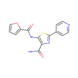 NC(=O)c1nc(-c2ccncc2)sc1NC(=O)c1ccco1 ZINC000150063503