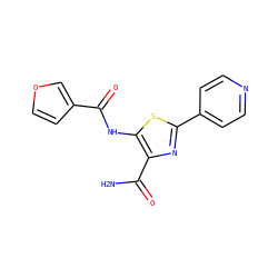 NC(=O)c1nc(-c2ccncc2)sc1NC(=O)c1ccoc1 ZINC000150001191