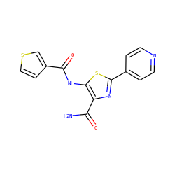 NC(=O)c1nc(-c2ccncc2)sc1NC(=O)c1ccsc1 ZINC000150051935