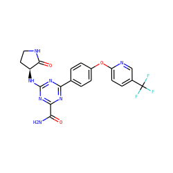 NC(=O)c1nc(N[C@H]2CCNC2=O)nc(-c2ccc(Oc3ccc(C(F)(F)F)cn3)cc2)n1 ZINC000221211526