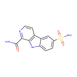 NC(=O)c1nccc2c1[nH]c1ccc(S(N)(=O)=O)cc12 ZINC000084670161