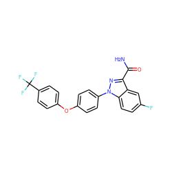 NC(=O)c1nn(-c2ccc(Oc3ccc(C(F)(F)F)cc3)cc2)c2ccc(F)cc12 ZINC000199098130