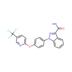 NC(=O)c1nn(-c2ccc(Oc3ccc(C(F)(F)F)cn3)cc2)c2ccccc12 ZINC000146802844
