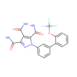 NC(=O)c1nn(-c2cccc(-c3ccccc3OC(F)(F)F)c2)c(C(N)=O)c1C(N)=O ZINC000066259640