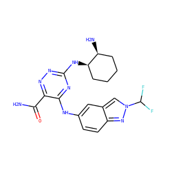 NC(=O)c1nnc(N[C@@H]2CCCC[C@@H]2N)nc1Nc1ccc2nn(C(F)F)cc2c1 ZINC000224406353