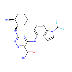 NC(=O)c1nnc(N[C@@H]2CCCC[C@@H]2N)nc1Nc1cccc2c1ccn2C(F)F ZINC000223187741