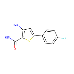 NC(=O)c1sc(-c2ccc(F)cc2)cc1N ZINC000002565073