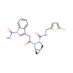 NC(=O)n1cc(CC(=O)N2[C@H](C(=O)NCc3ccc(Cl)s3)C[C@H]3C[C@H]32)c2ccccc21 ZINC000143862355