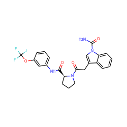 NC(=O)n1cc(CC(=O)N2CCC[C@H]2C(=O)Nc2cccc(OC(F)(F)F)c2)c2ccccc21 ZINC000148008901