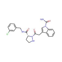 NC(=O)n1cc(CC(=O)N2NCC[C@@H]2C(=O)NCc2cccc(Cl)c2)c2ccccc21 ZINC000148196828