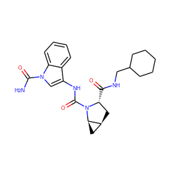 NC(=O)n1cc(NC(=O)N2[C@H](C(=O)NCC3CCCCC3)C[C@H]3C[C@H]32)c2ccccc21 ZINC000210854668