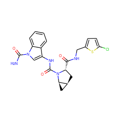 NC(=O)n1cc(NC(=O)N2[C@H](C(=O)NCc3ccc(Cl)s3)C[C@H]3C[C@H]32)c2ccccc21 ZINC000143998721