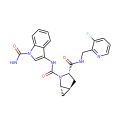 NC(=O)n1cc(NC(=O)N2[C@H](C(=O)NCc3ncccc3F)C[C@H]3C[C@@H]32)c2ccccc21 ZINC000205051342