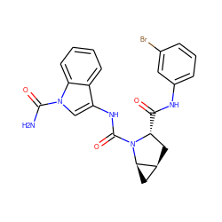 NC(=O)n1cc(NC(=O)N2[C@H](C(=O)Nc3cccc(Br)c3)C[C@H]3C[C@H]32)c2ccccc21 ZINC000143966337