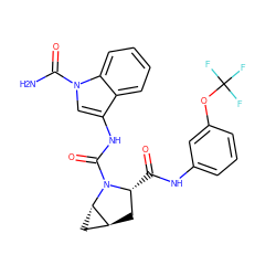 NC(=O)n1cc(NC(=O)N2[C@H](C(=O)Nc3cccc(OC(F)(F)F)c3)C[C@H]3C[C@@H]32)c2ccccc21 ZINC000144032008