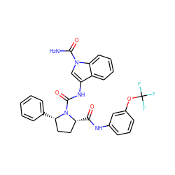 NC(=O)n1cc(NC(=O)N2[C@H](C(=O)Nc3cccc(OC(F)(F)F)c3)CC[C@@H]2c2ccccc2)c2ccccc21 ZINC000143881842