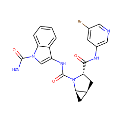 NC(=O)n1cc(NC(=O)N2[C@H](C(=O)Nc3cncc(Br)c3)C[C@H]3C[C@H]32)c2ccccc21 ZINC000143953019