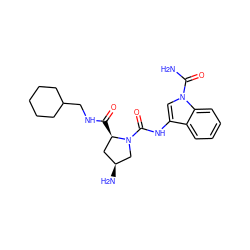 NC(=O)n1cc(NC(=O)N2C[C@@H](N)C[C@H]2C(=O)NCC2CCCCC2)c2ccccc21 ZINC000205052963