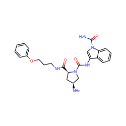 NC(=O)n1cc(NC(=O)N2C[C@@H](N)C[C@H]2C(=O)NCCCOc2ccccc2)c2ccccc21 ZINC000205038667